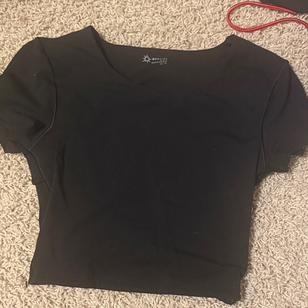 Offline backless black shirt